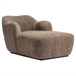 Justine Modern Classic Taupe Shearling Chaise Lounge