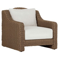 Marina Coastal Beach Cream Woven Outdoor Lounge Chair