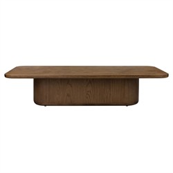 Morley Modern Classic Brown Burl Oak Rectangular Coffee Table