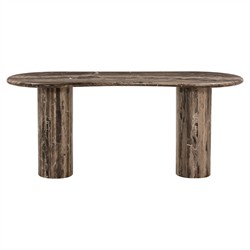 Ponce Modern Classic Brown Marble Oval Desk