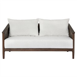 Ridge Rustic Lodge Dark Brown Teak Outdoor Sofa - 58"