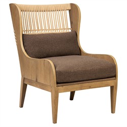 Vestavia Coastal Beach Brown Performance Aged Oak Woven Wing Chair