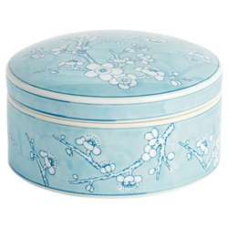 Salvatore French Country Blue Porcelain Lidded Decorative Box