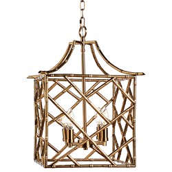 Colten French Country Gold Iron Square Lantern - Small