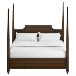 Gatlin Updated Traditional Brown Wood Four Poster Bed - Queen