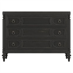 John Updated Traditional Black Pine Wood Bachelor Chest