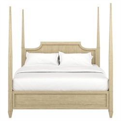 Gatlin Updated Traditional Beige Wood Four Poster Bed - King