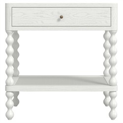 Bryer Modern Classic White Wood Spindle Nightstand