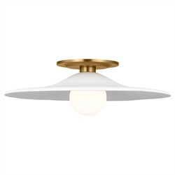 Endicott Modern Classic Milk Glass Burnished Brass Flush Mount