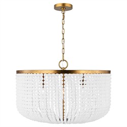 Bellecour Traditional Frosted Acrylic Beads Vintage Gild Chandelier - 24"