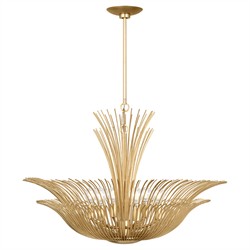 Dorelle French Country Gild Fluted Brass Chandelier - 28"