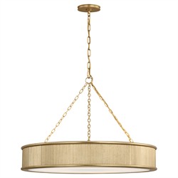 Ritz Traditional Drum Silk Screen Gild Chandelier - 27"