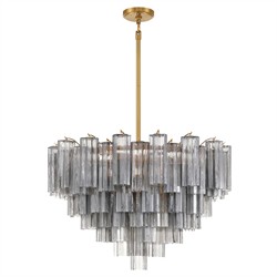 Corin Updated Traditional Smoke Glass 16 Light Chandelier