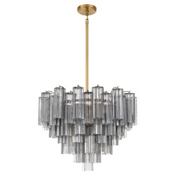 Corin Updated Traditional Smoke Glass 12 Light Chandelier