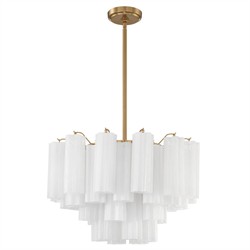 Corin Updated Traditional White Glass 9 Light Chandelier