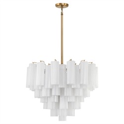 Corin Updated Traditional White Glass 12 Light Chandelier