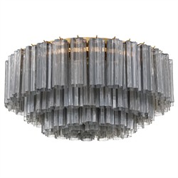 Corin Traditional Smoke Glass Aged Brass 16 Light Flush Mount