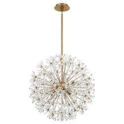Adalia Modern Classic Aged Brass Crystal 6 Light Chandelier