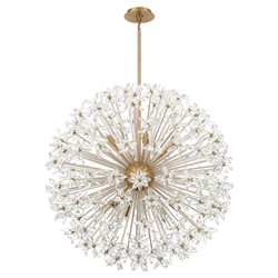 Adalia Modern Classic Aged Brass Crystal 12 Light Chandelier