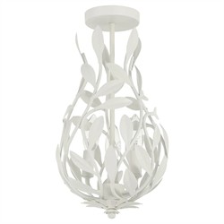 Liora Updated Traditional Matte White Leaf Light Semi Flush Mount