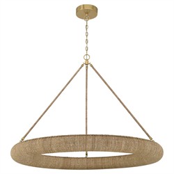 Harlowe Coastal Natural Woven Lake Grass Ring Chandelier