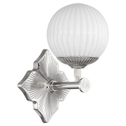 Arden Traditional Polished Nickel White Ribbed Glass 1 Light Sconce