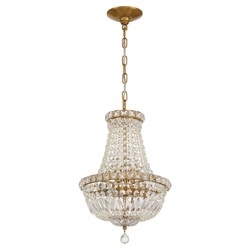 Amira Updated Traditional Aged Brass Crystal 5 Light Chandelier