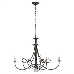 Visual Comfort Traditional Bronze Brass Double Twist Candle Chandelier