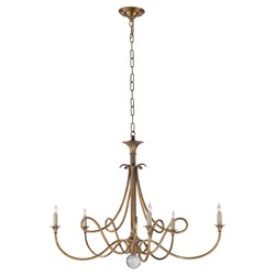 Visual Comfort Traditional Antique Brass Double Twist Candle Chandelier