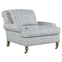 Carter Blue Porcelain Cotton Weave Chair and a Half