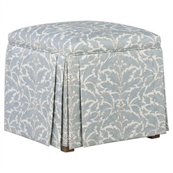 Minna Blue Porcelain Cotton Weave Ottoman