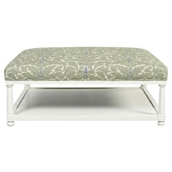 Hollis Dried Herb Cotton Weave Square Ottoman