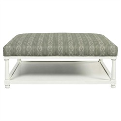 Hollis Basil Stripe Square Ottoman