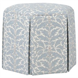 Rafaela Blue Porcelain Cotton Weave Ottoman