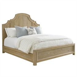 Valley Updated Traditional Brown Oak Wood Bed - Queen