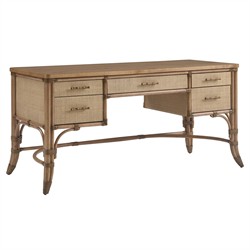 Noelle Coastal Beach Brown Rattan Desk
