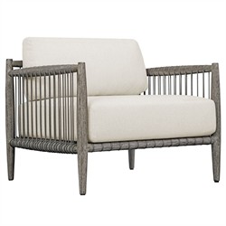 Dara Coastal Beach Grey Mahogany Wood Outdoor Lounge Chair