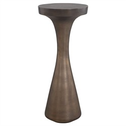 Nikko Modern Classic Dark Bronze Aluminum Round Outdoor Drink Table