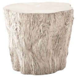 Jasper Coastal Beach White Tree Concrete Round Outdoor Side Table