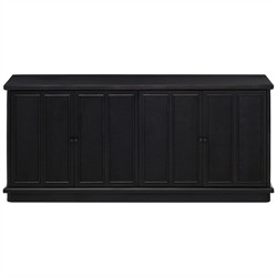 Arnaud Rustic Lodge Black Woven Cane Mango Wood Media Console - 72"