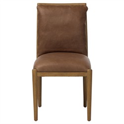 Gallagher Modern Classic Brown Leather Dining Chair