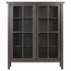 Tuscola Rustic Lodge Smoked Black Oak Wood Cabinet