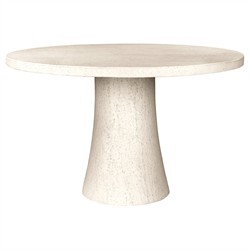 Varda Modern Classic Cream Concrete Round Outdoor Dining Table - 48"