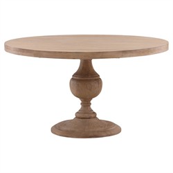 Saphiel Updated Traditional Natural Mango Wood Round Dining Table - 54"