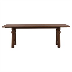 Samuel Updated Traditional Brown Mango Wood Rectangular Dining Table - 90"