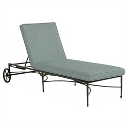 Roma Cast Mist Sunbrella Slate Grey Aluminum Outdoor Chaise Lounge
