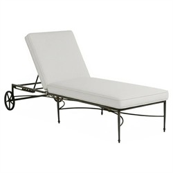Roma Bali Pearl Upholstered Slate Grey Aluminum Outdoor Chaise Lounge