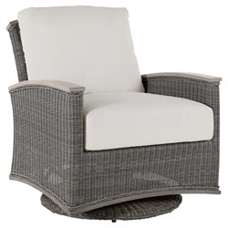 Astoria Cream Upholstered Oyster Aluminum Wicker Outdoor Lounge Chair