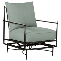 Roma Cast Mist Sunbrella Slate Grey Aluminum Outdoor Spring Lounge Chair