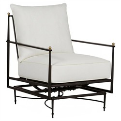 Roma Bali Pearl Upholstered Slate Grey Aluminum Outdoor Spring Lounge Chair